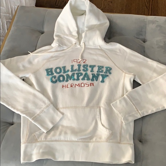Hollister Thick Warm Sweatshirt Soft Large White - Picture 1 of 9